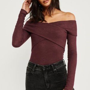 Abercrombie Off-The Shoulder Cozy Long Sleeve Top